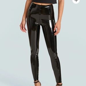Commando Glossy Faux Leather Black Leggings. Never Worn! XS.